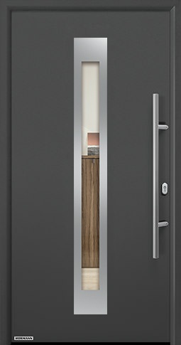 Входная дверь Hormann (Германия) Thermo65, Мотив 750F, цвет серый антрацит