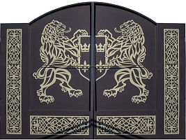 Металлические распашные ворота «Геральдические львы» (плазменная резка) с доставкой в #REGION_NAME#!